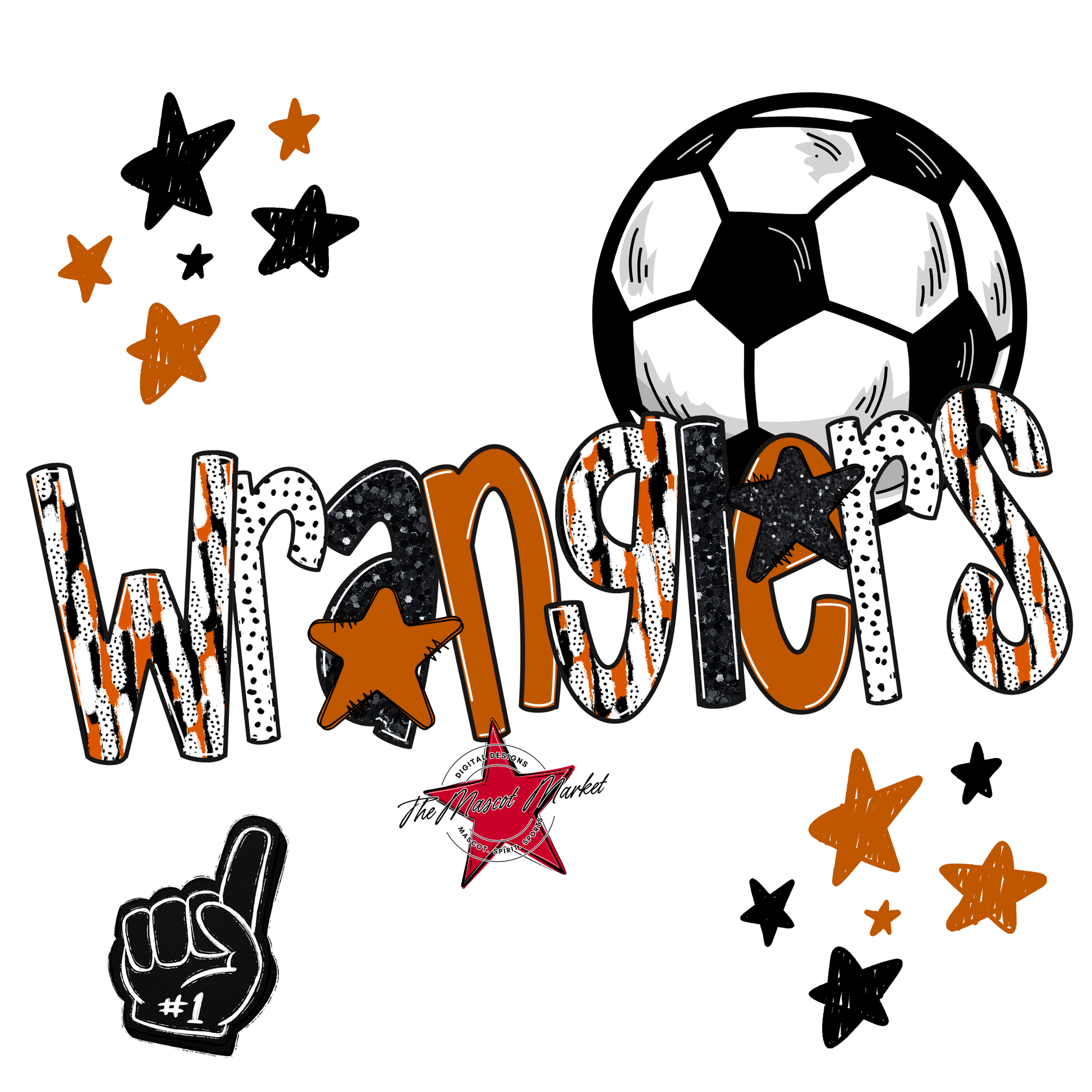 Wranglers Soccer Scrape-Burnt Orange