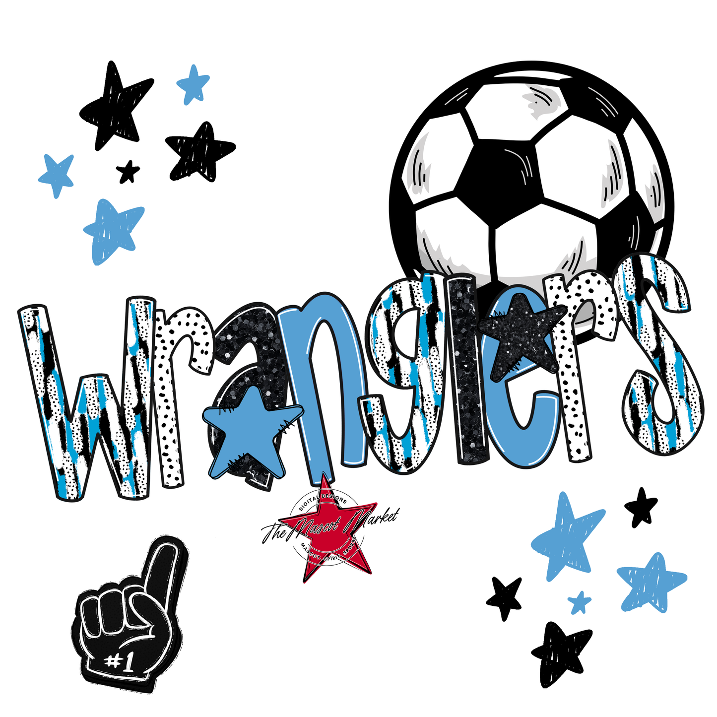 Wranglers Soccer Scrape-Carolina Blue