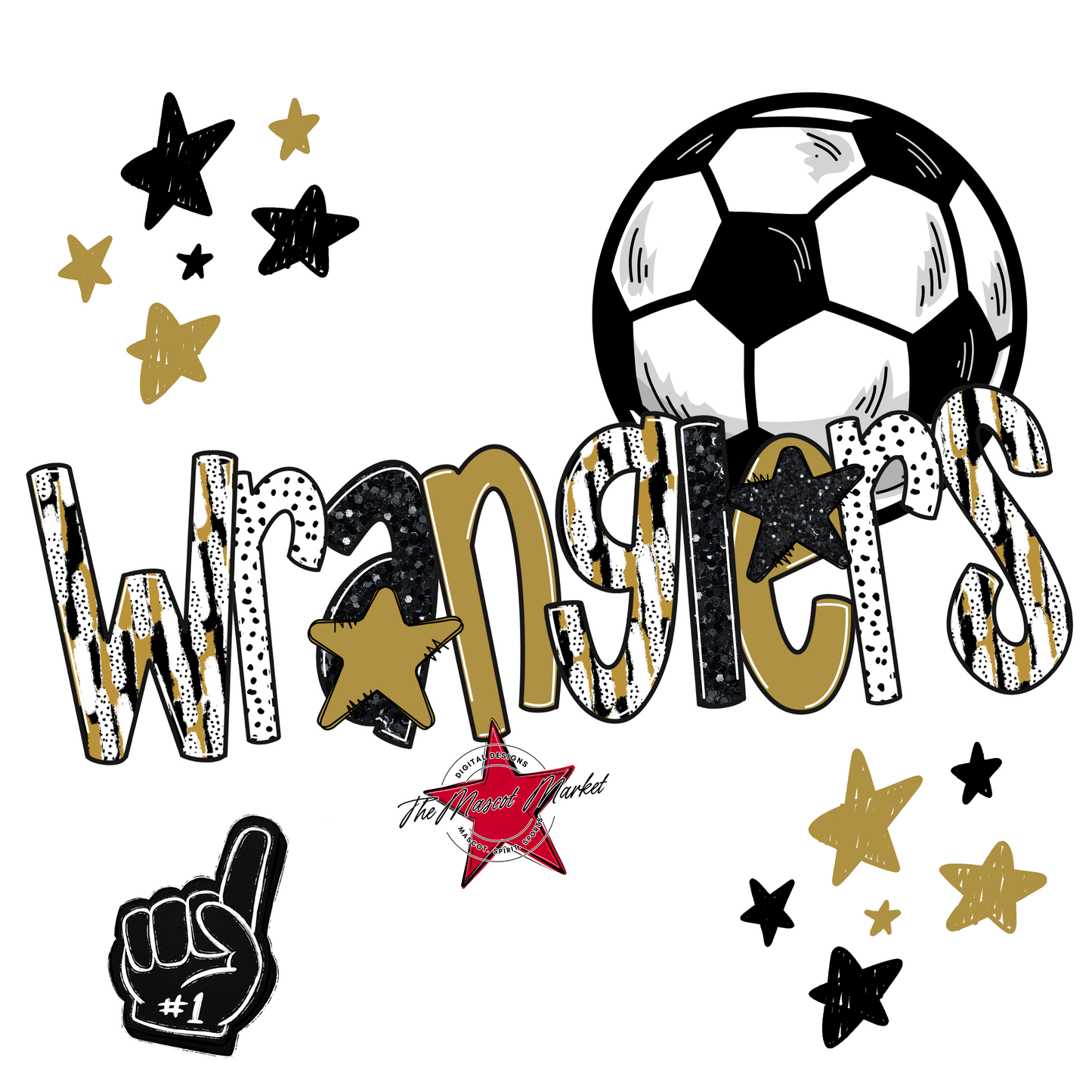 Wranglers Soccer Scrape-Gold