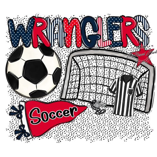 Wranglers Soccer Spirit-Navy & Red