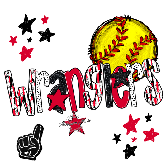 Wranglers Softball Scrape-Red