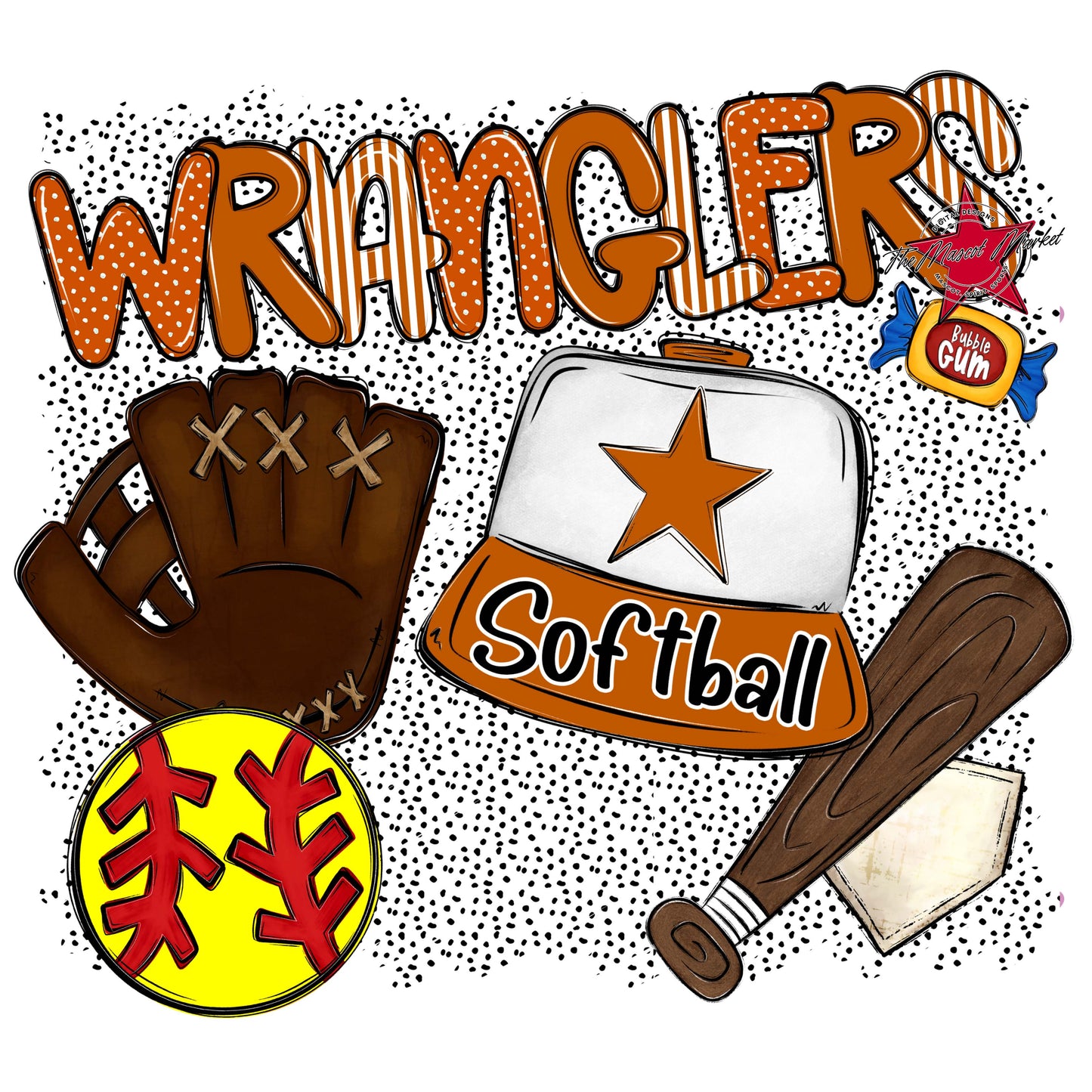 Wranglers Softball Spirit-Burnt Orange