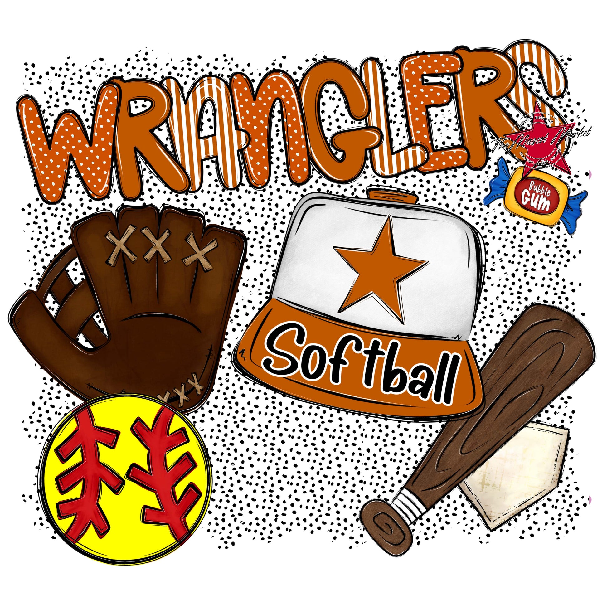 Wranglers Softball Spirit-Burnt Orange
