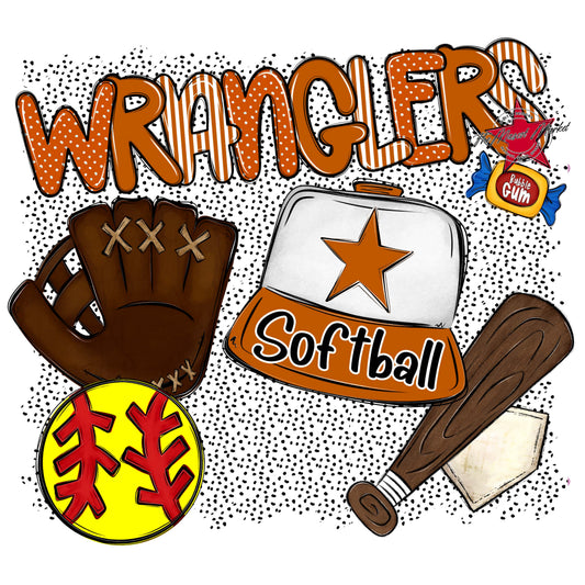 Wranglers Softball Spirit-Burnt Orange