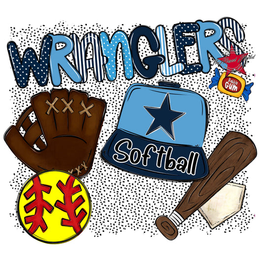 Wranglers Softball Spirit-Navy & Carolina Blue