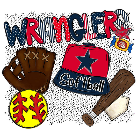 Wranglers Softball Spirit-Navy & Red