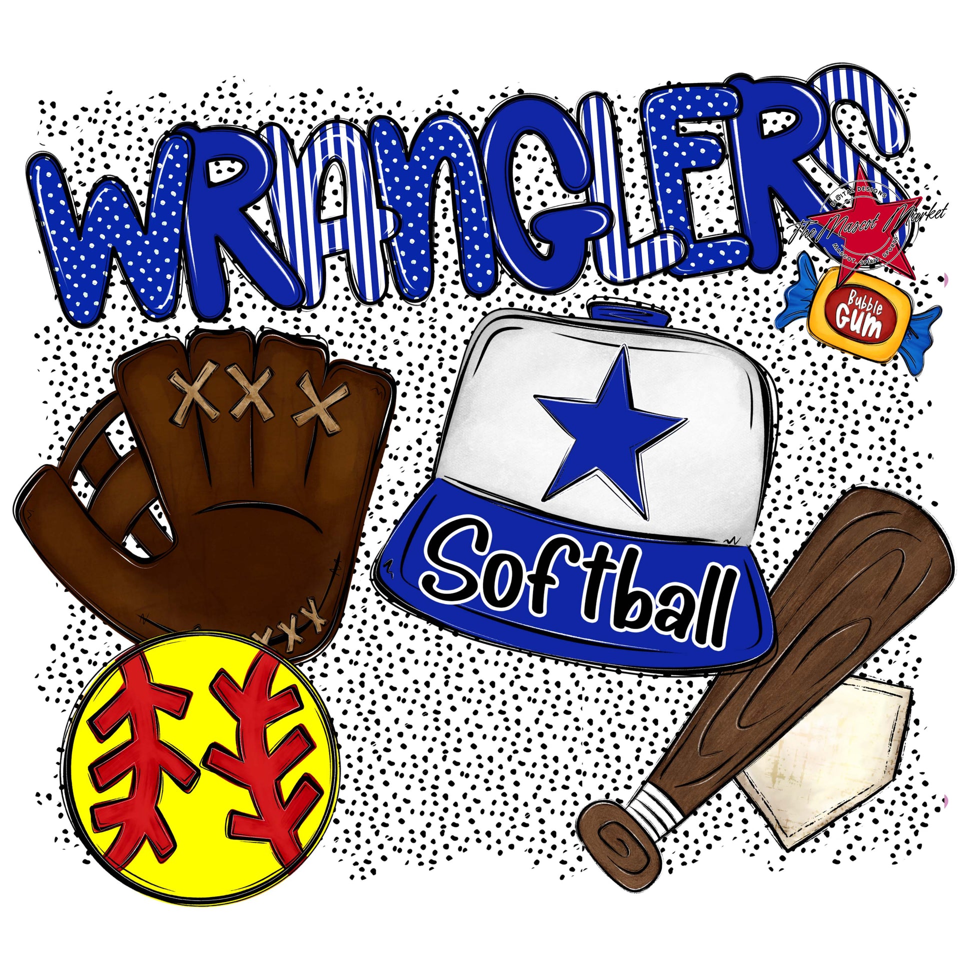Wranglers Softball Spirit-Royal Blue