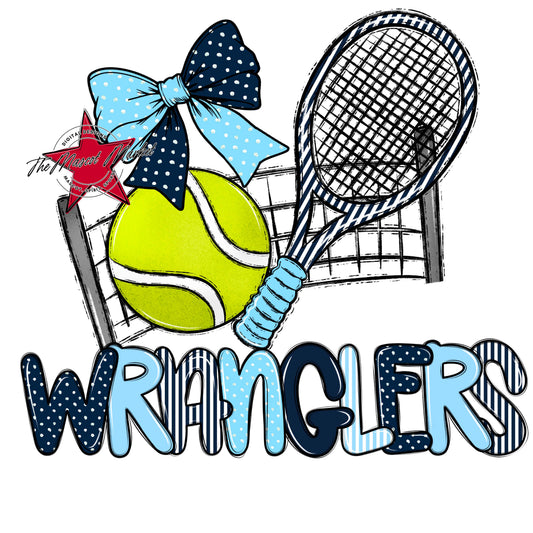 Wranglers Tennis Spirit Design-Navy & Columbia Blue