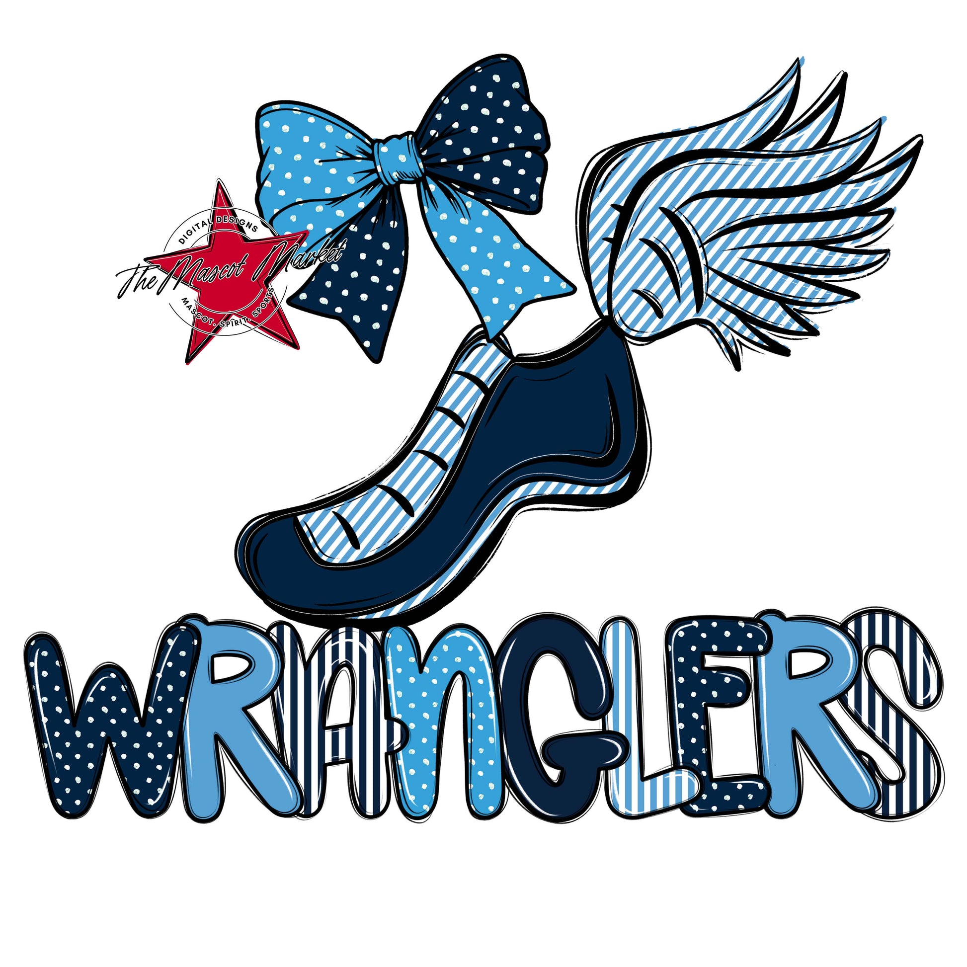 Wranglers Track Spirit Design-Navy & Carolina Blue