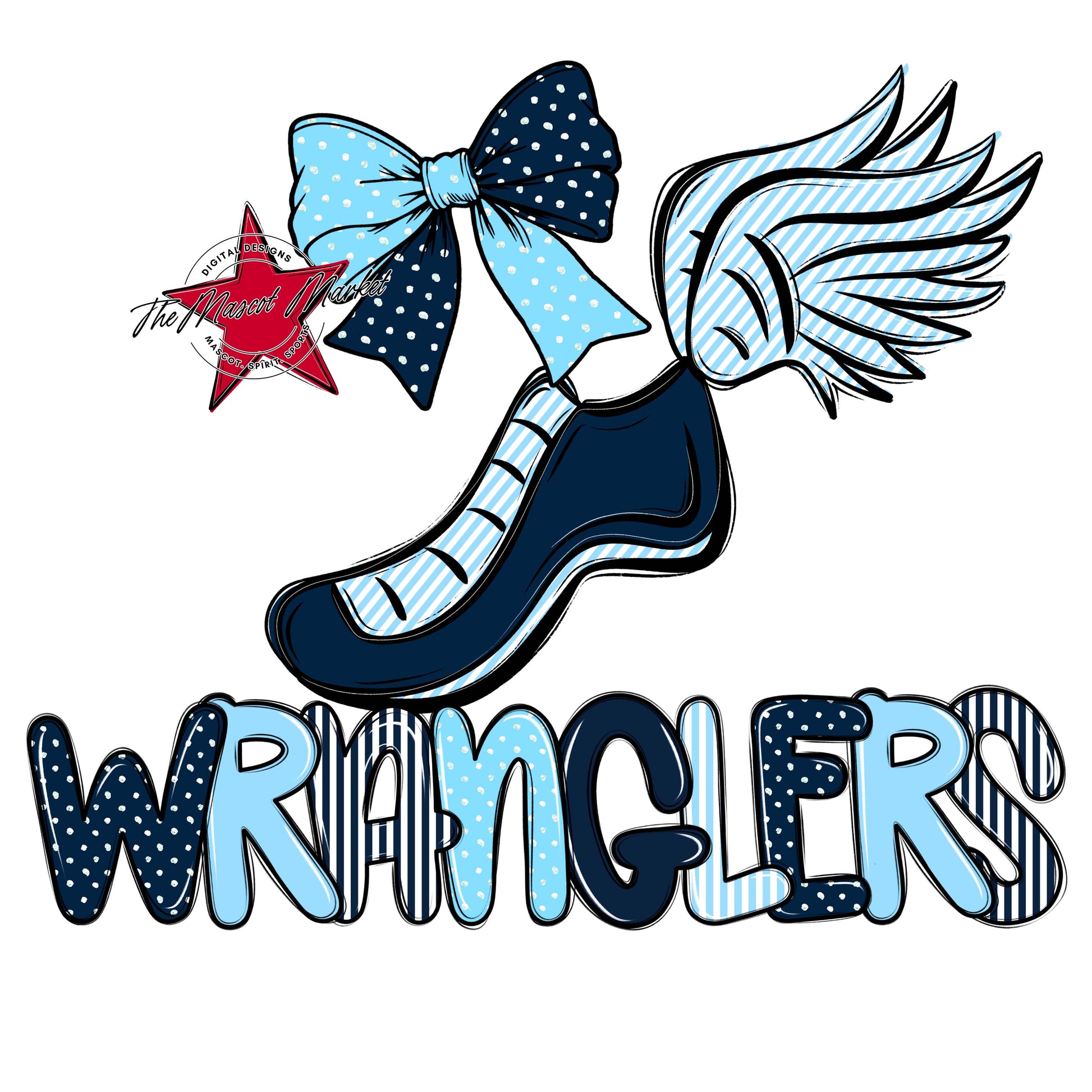 Wranglers Track Spirit Design-Navy & Columbia Blue