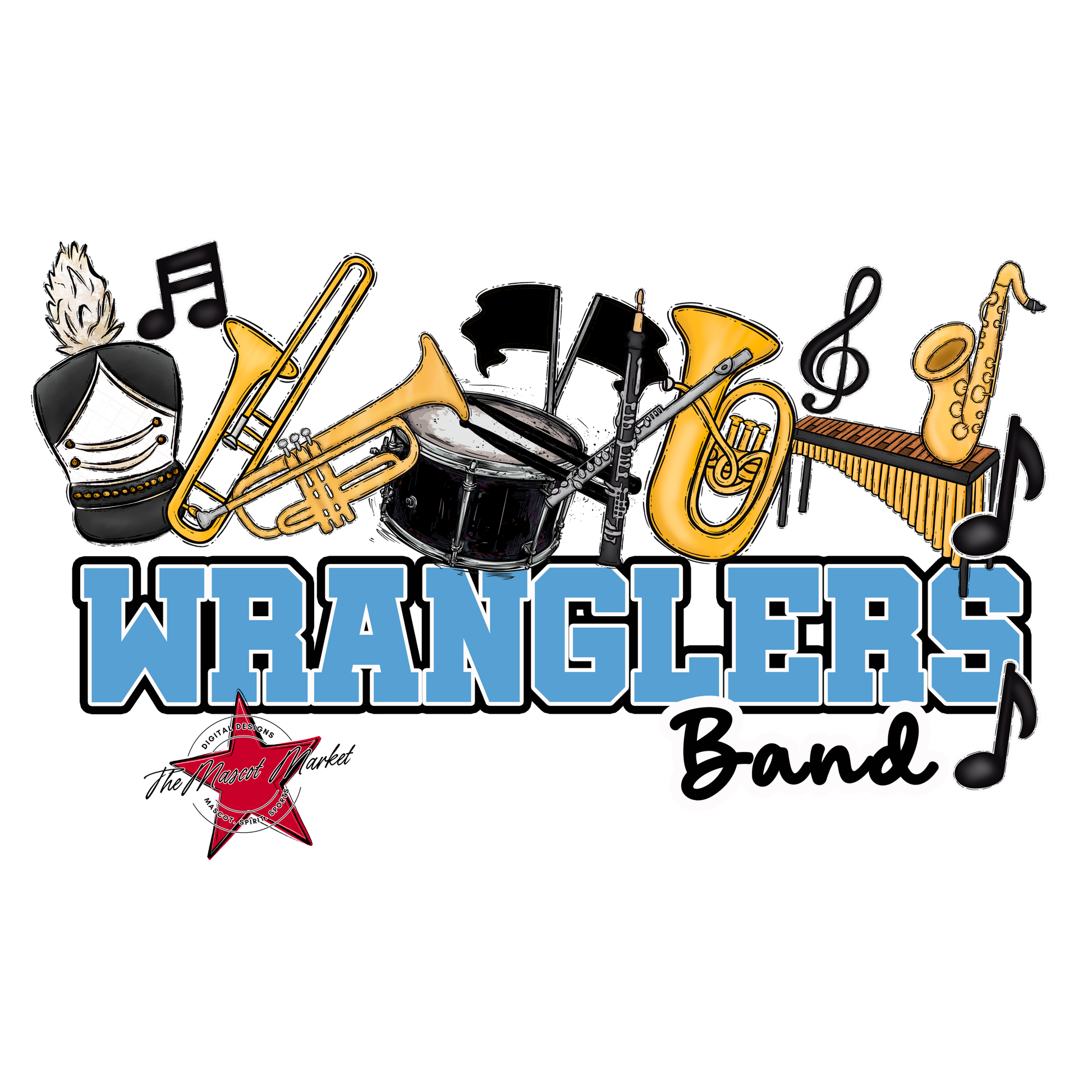 Wranglers Varsity Band-Carolina Blue
