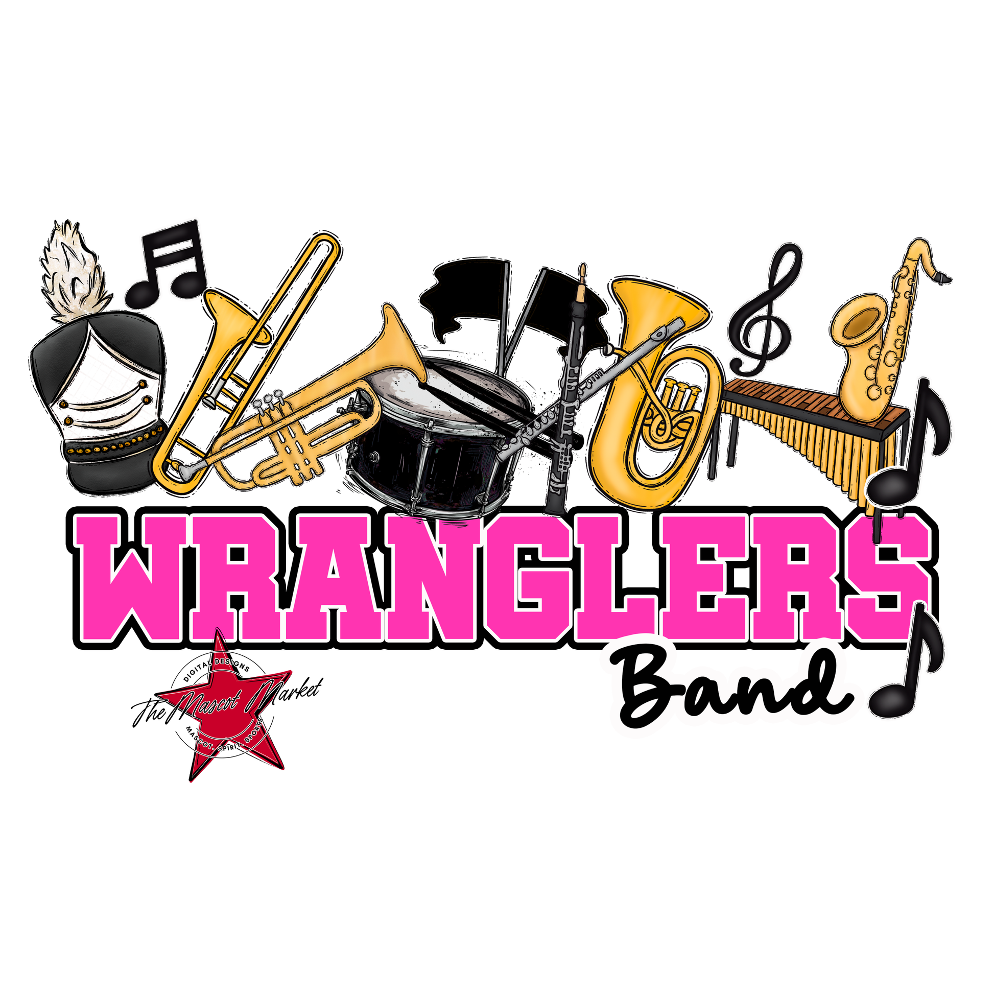 Wranglers Varsity Band-Pink