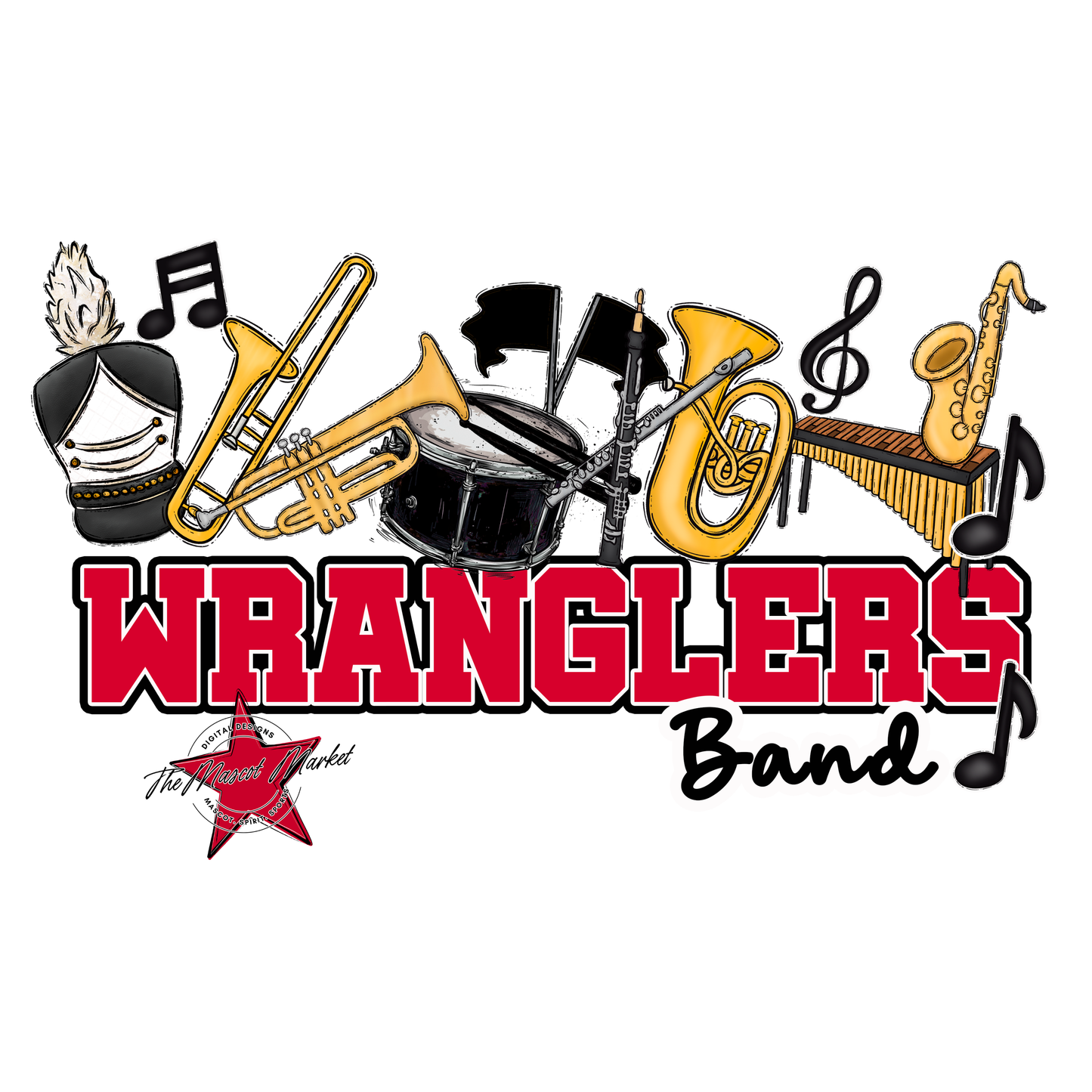 Wranglers Varsity Band-Red
