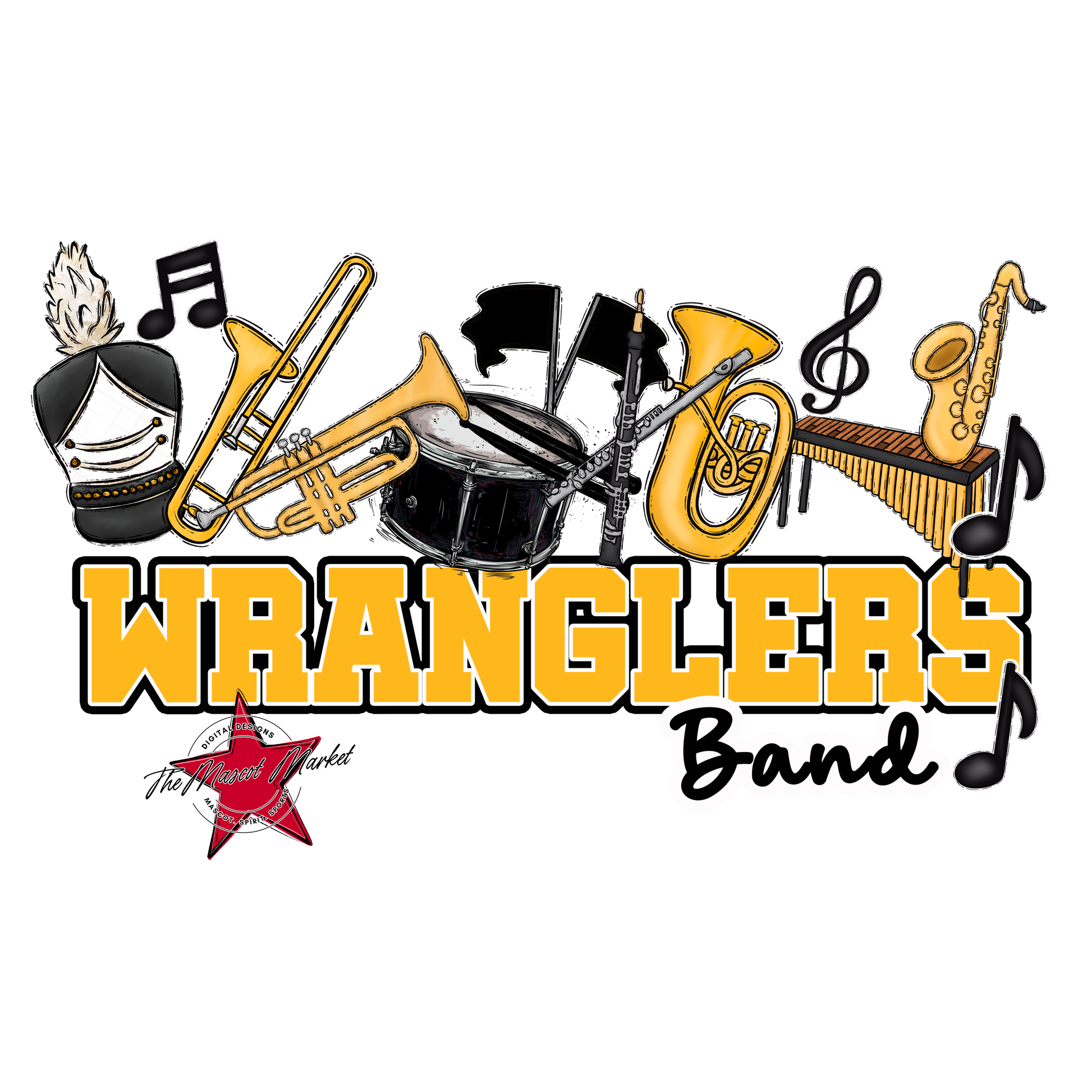 Wranglers Varsity Band-Yellow