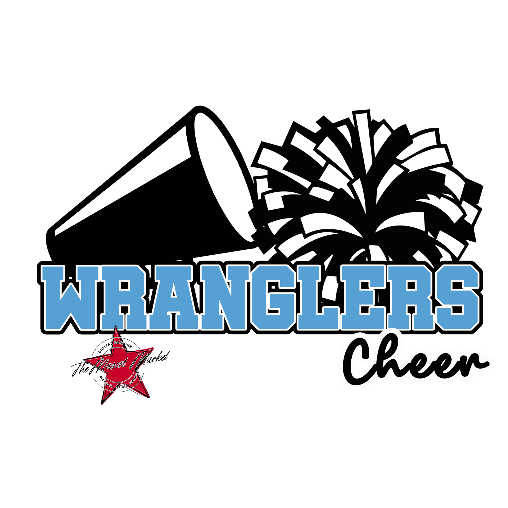 Wranglers Varsity Cheer-Carolina Blue