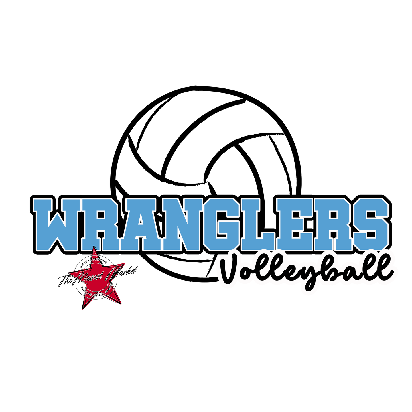 Wranglers Varsity Volleyball-Carolina Blue
