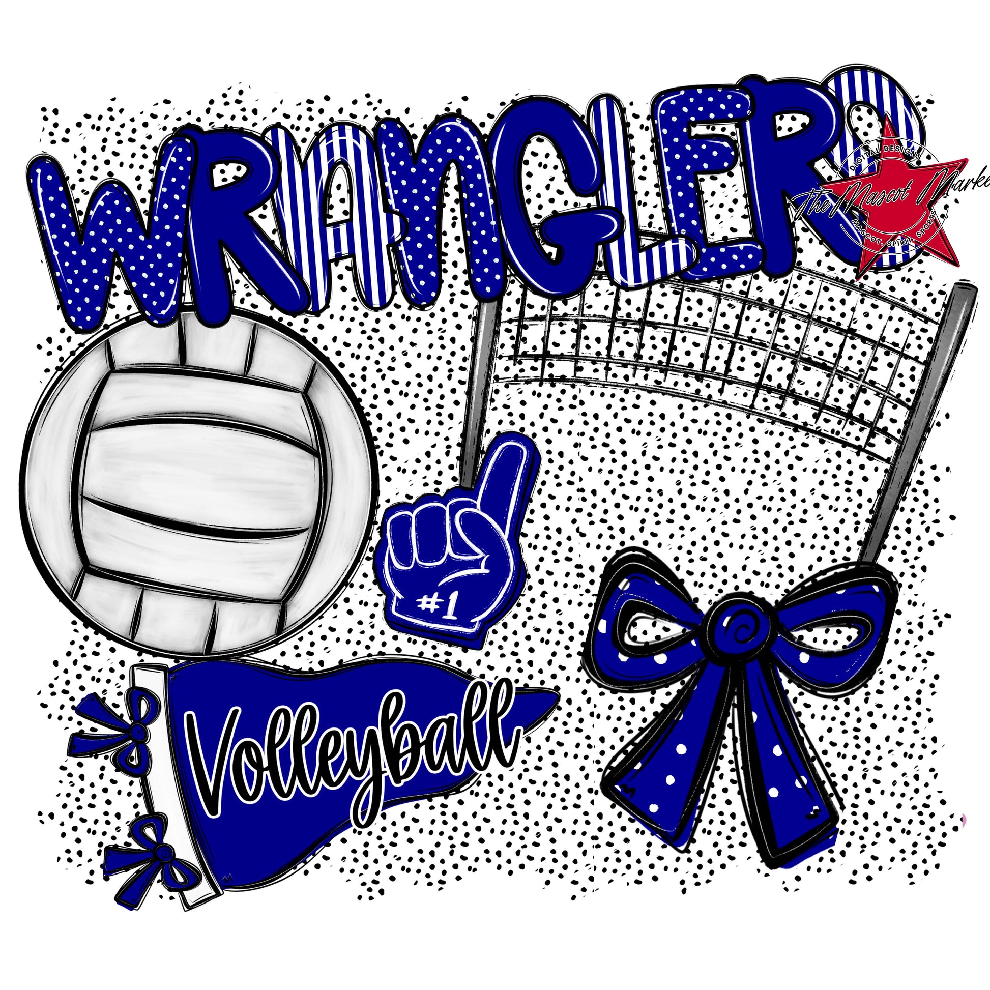 Wranglers Volleyball Spirit-Blue
