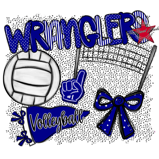 Wranglers Volleyball Spirit-Blue