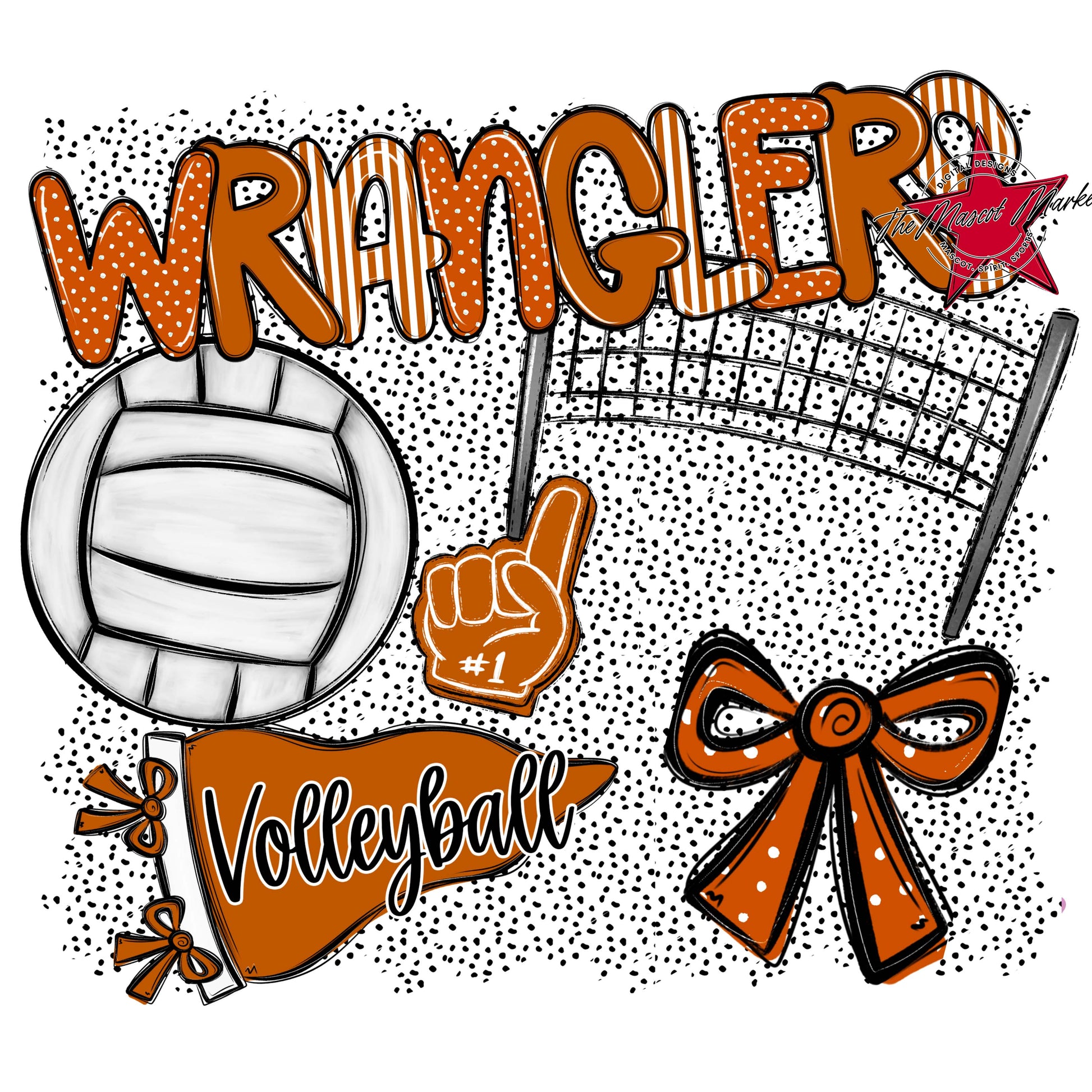 Wranglers Volleyball Spirit-Burnt Orange