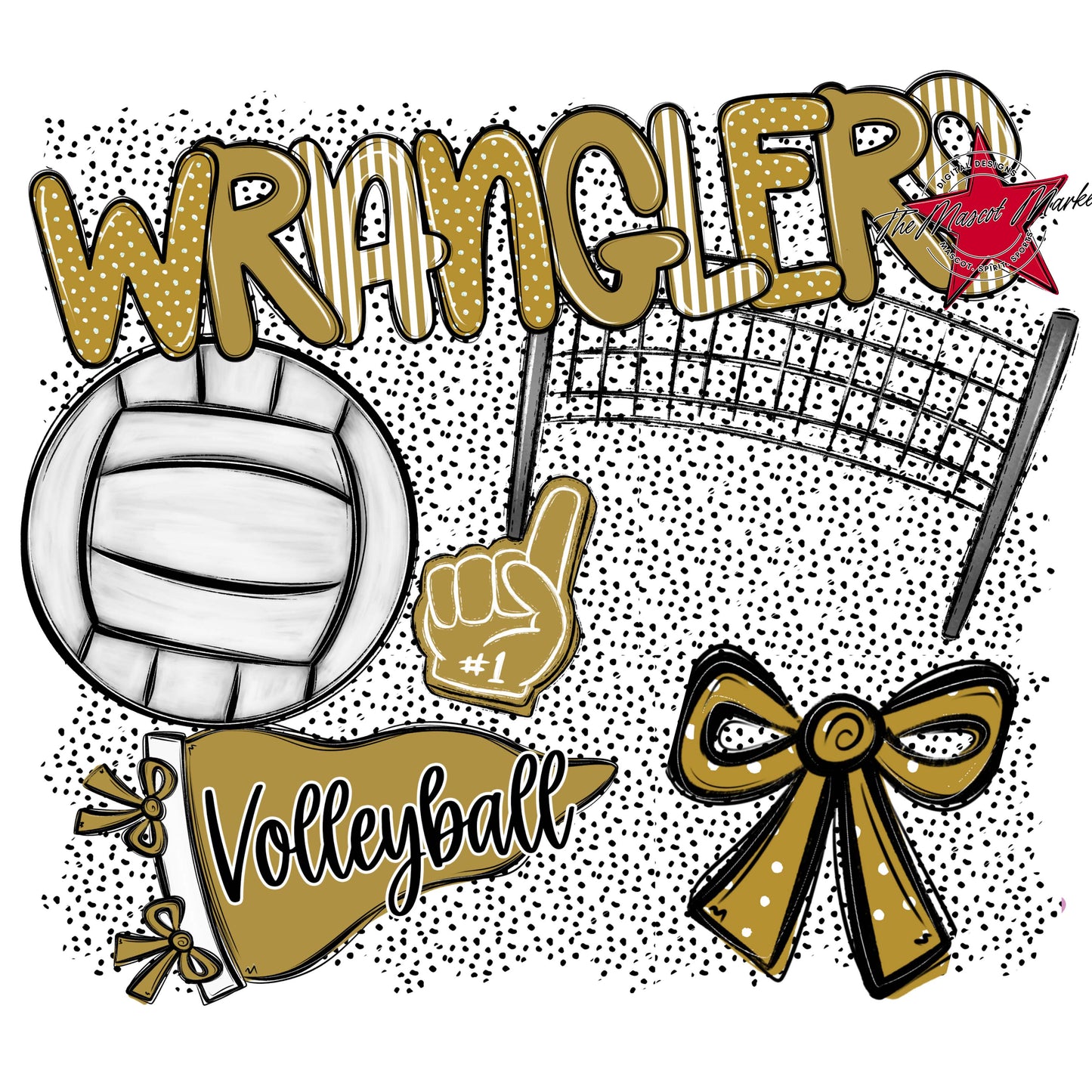 Wranglers Volleyball Spirit-Gold