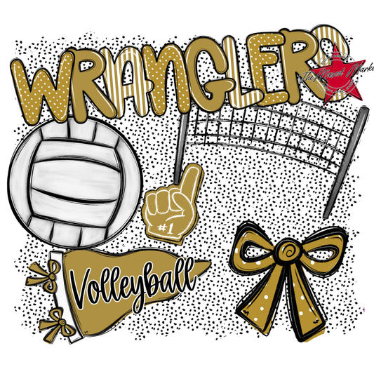Wranglers Volleyball Spirit-Gold