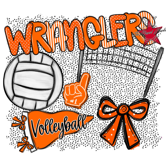 Wranglers Volleyball Spirit-Orange
