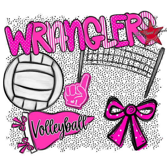 Wranglers Volleyball Spirit-Pink