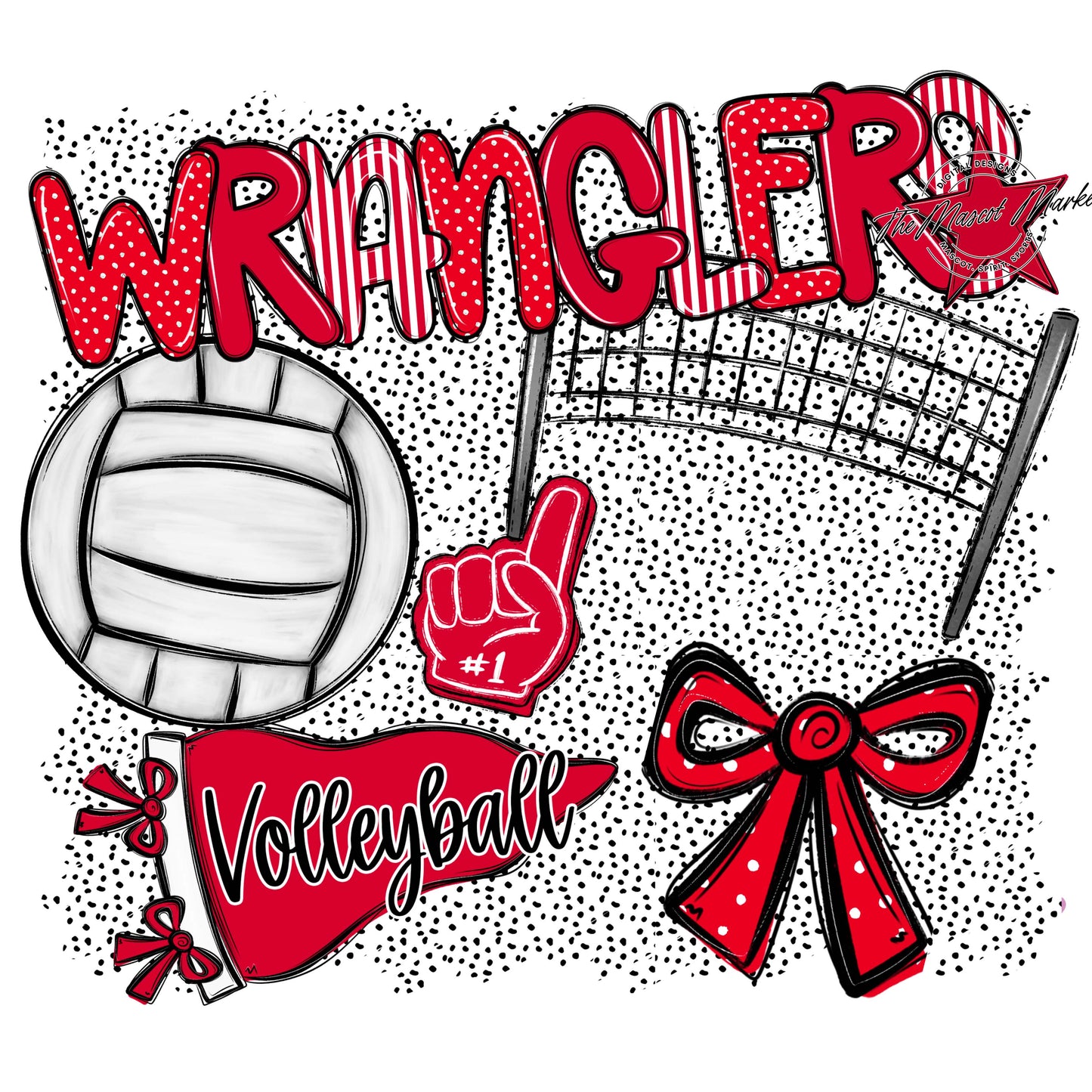 Wranglers Volleyball Spirit-Red