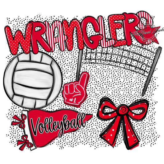 Wranglers Volleyball Spirit-Red