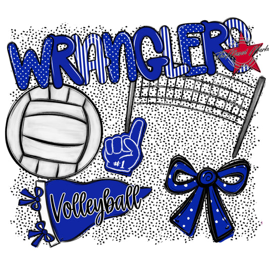 Wranglers Volleyball Spirit-Royal Blue