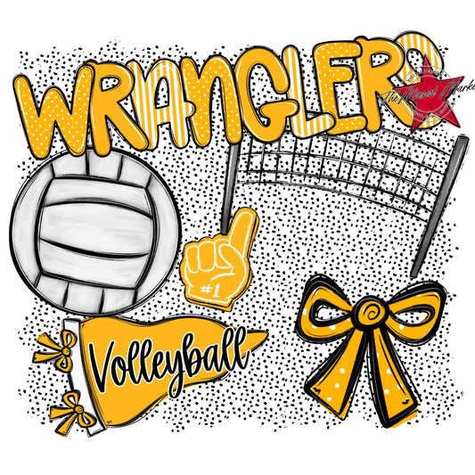 Wranglers Volleyball Spirit-Yellow