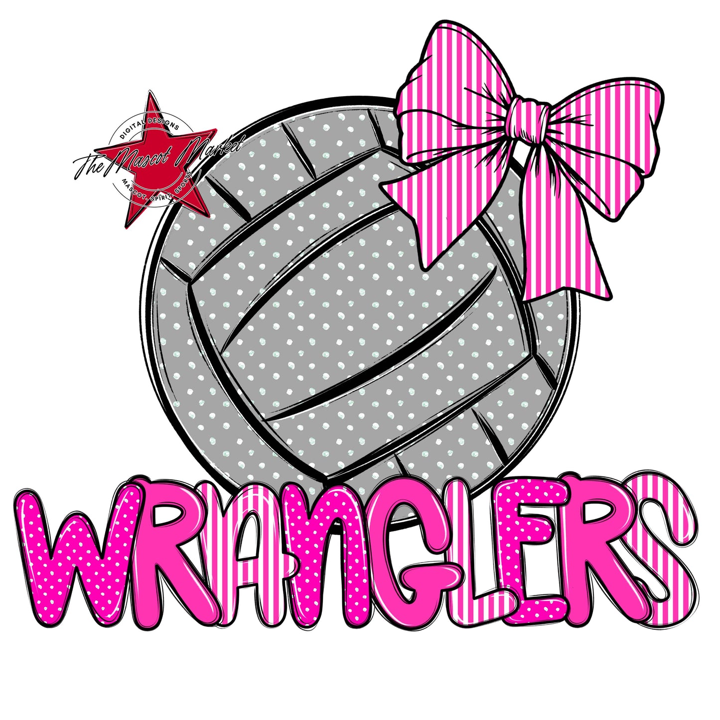 Wranglers Volleyball Spirit Design-Pink