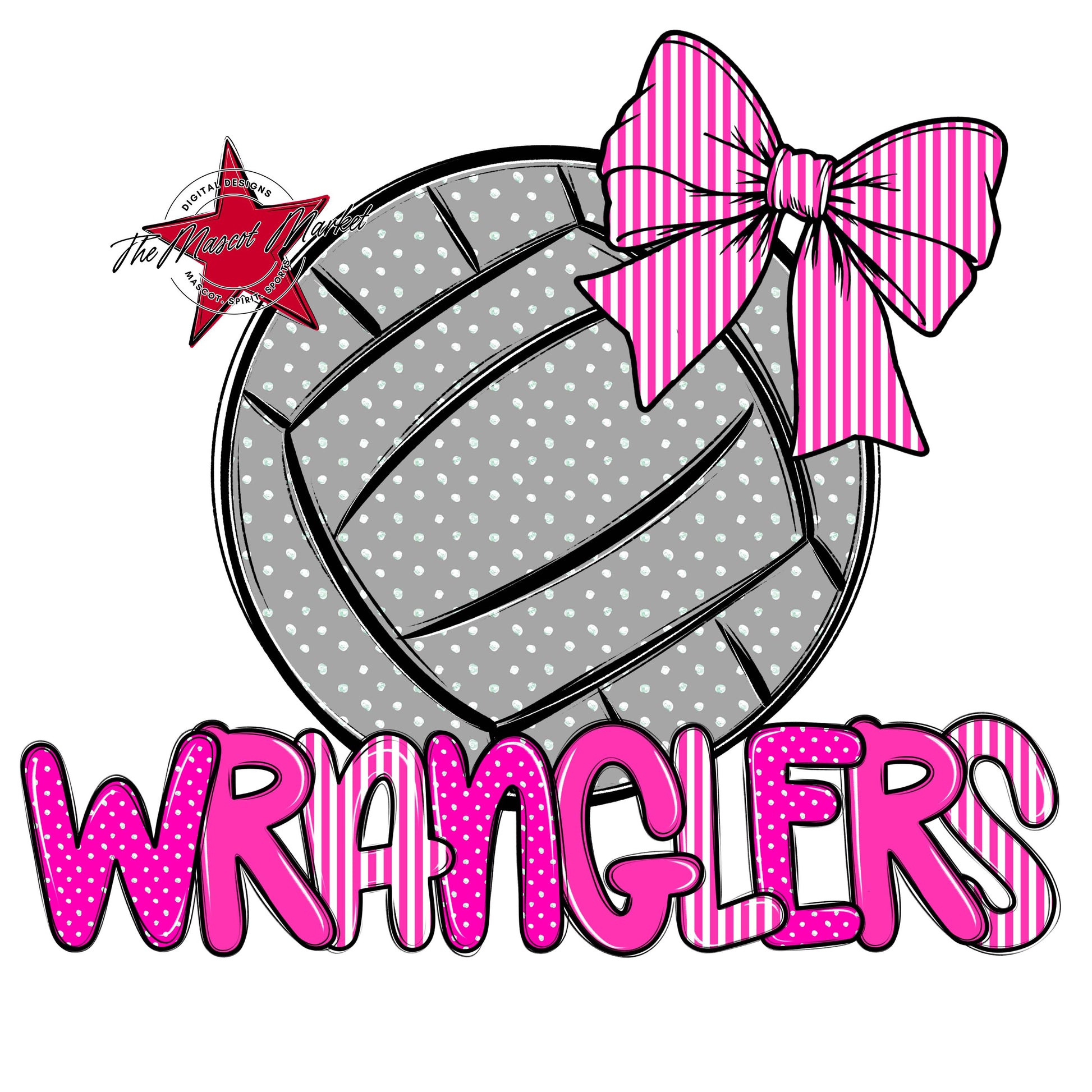 Wranglers Volleyball Spirit Design-Pink