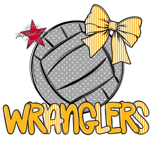 Wranglers Volleyball Spirit Design-Yellow