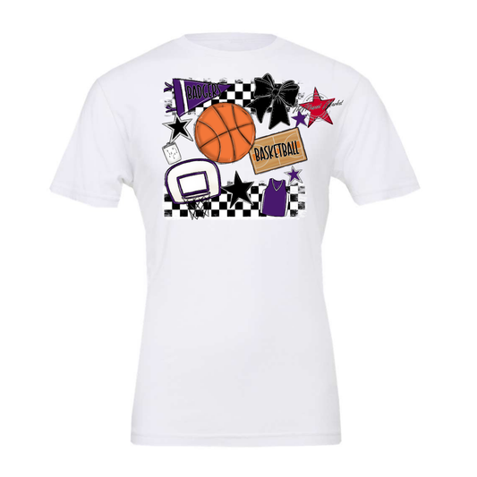 Badgers Basketball Checkers Design-Purple