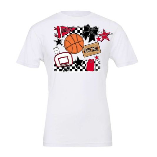 Badgers Basketball Checkers Design-Red