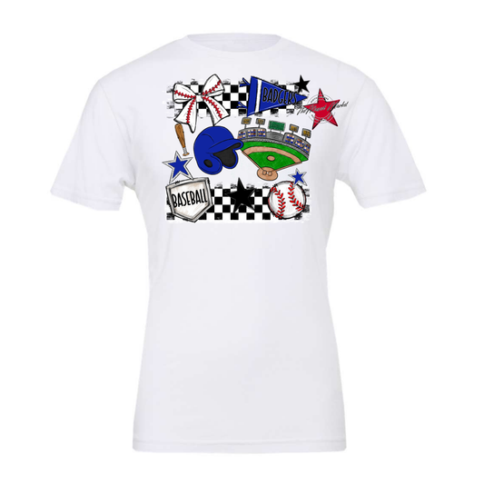 Badgers Baseball Checkers Design-Royal Blue