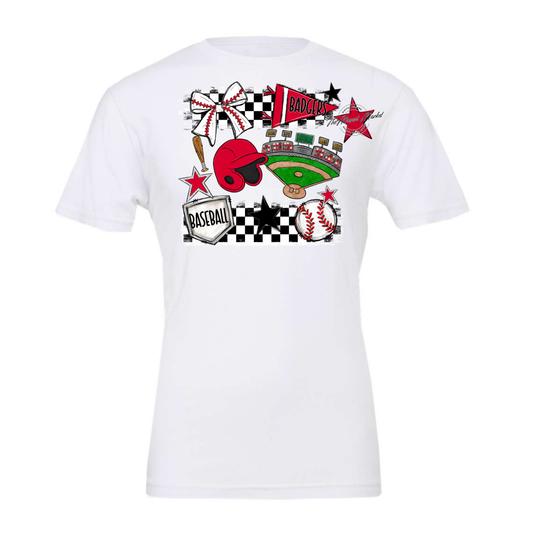 Badgers Baseball Checkers Design-Red
