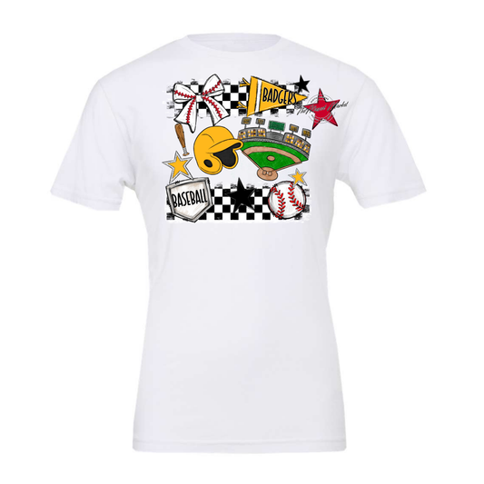 Badgers Baseball Checkers Design-Yellow