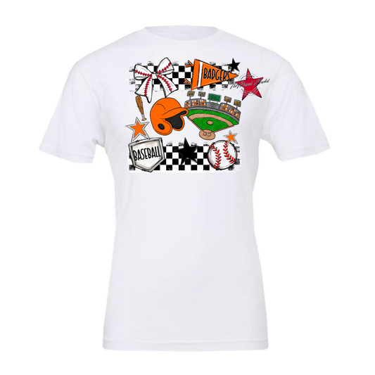 Badgers Baseball Checkers Design-Orange