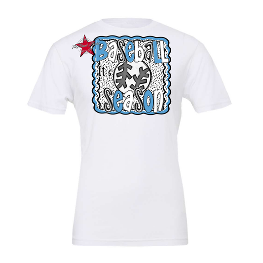 It's Baseball Season Dot Design-Carolina Blue