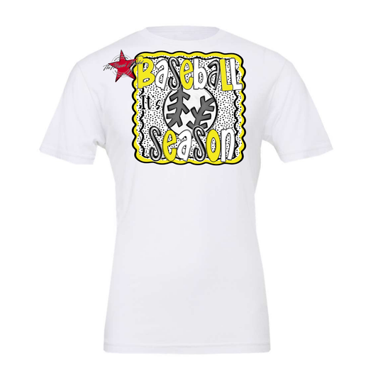 It's Baseball Season Dot Design-Bright Yellow