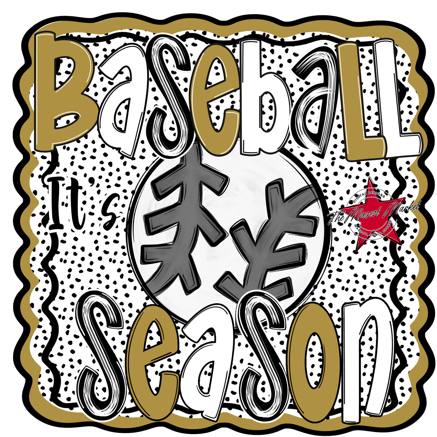 It's Baseball Season Dot Design-Gold