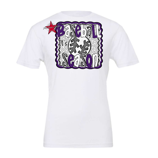 It's Baseball Season Dot Design-Purple