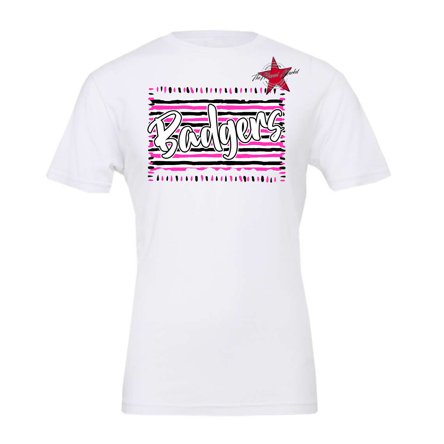 Badgers Line Frame Design-Pink