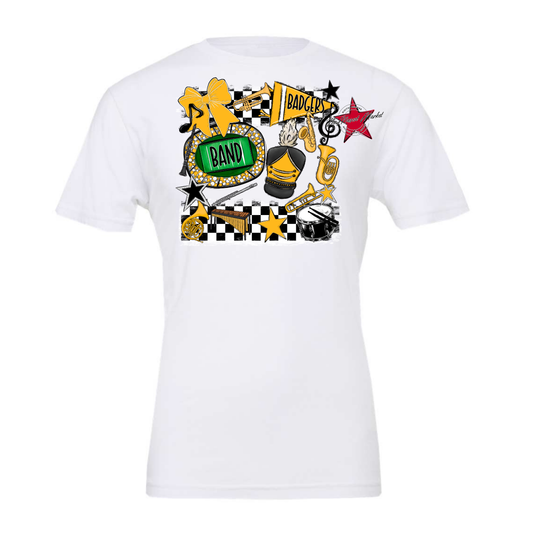 Badgers Band Checkers Design-Yellow