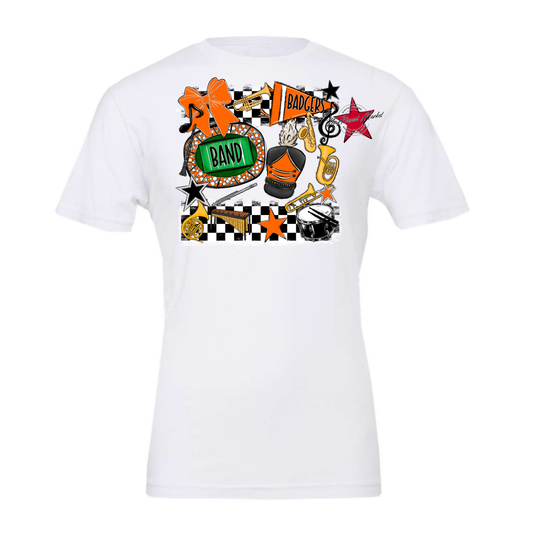 Badgers Band Checkers Design-Orange