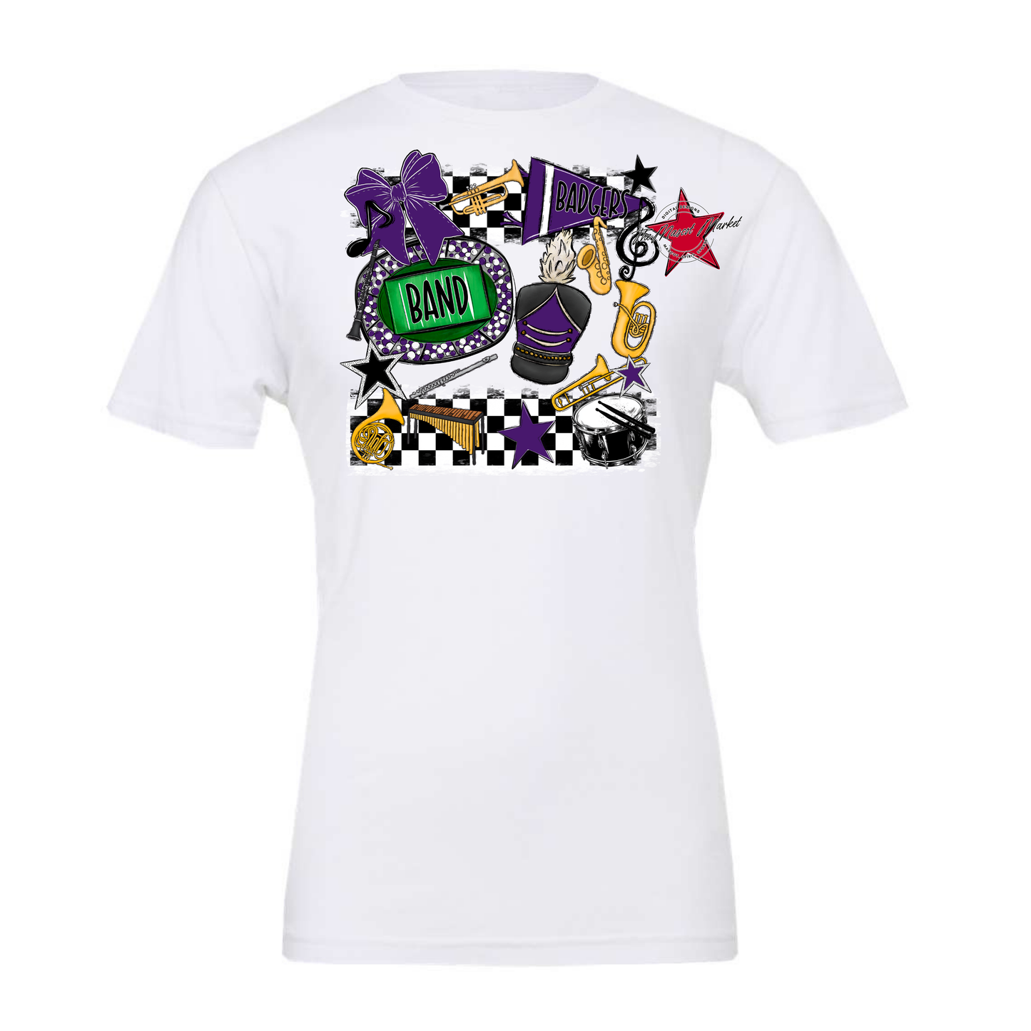 Badgers Band Checkers Design-Purple