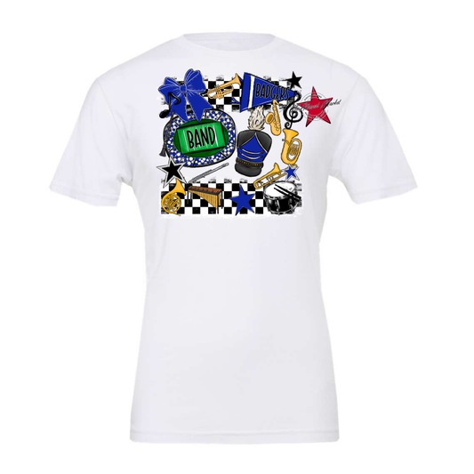 Badgers Band Checkers Design-Royal Blue