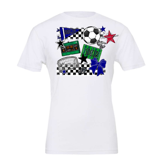 Badgers Soccer Checkers Design-Blue
